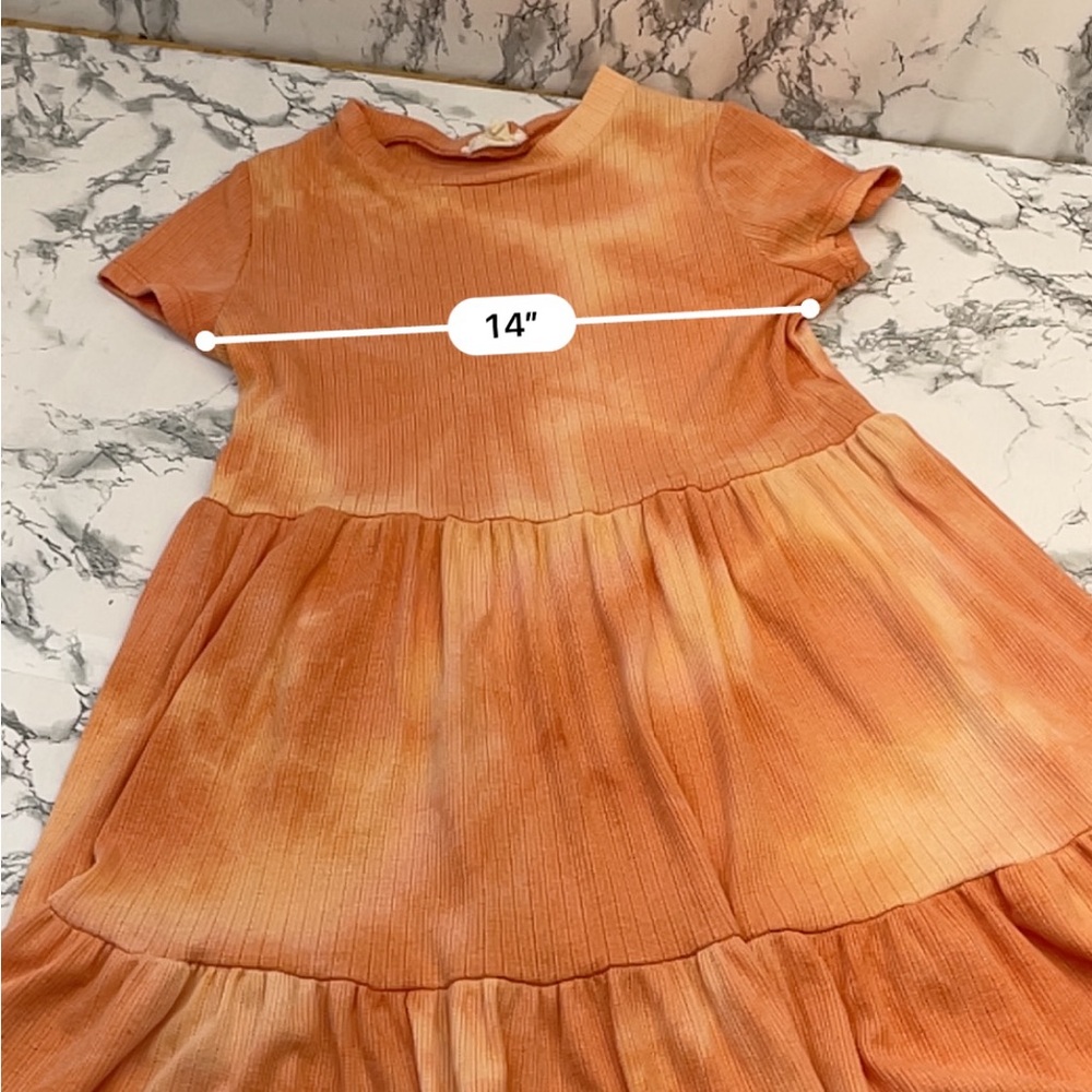 See You Monday Orange Ruffled Tiered Mini Dress Size Small - Picture 11 of 14